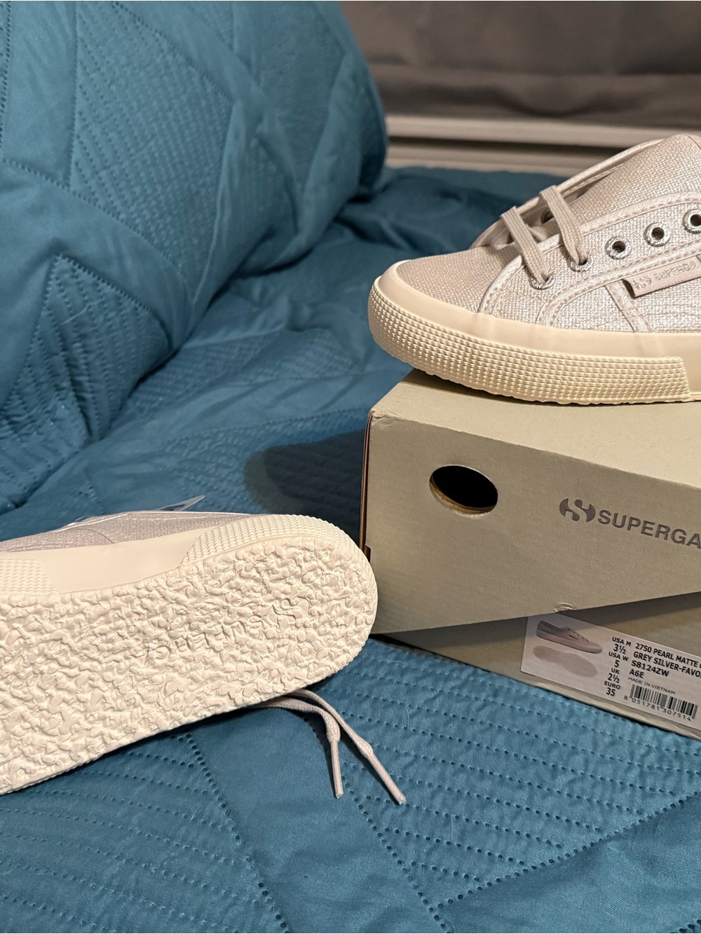 Superga Kids Light Cream Canvas Low-Top Sneakers